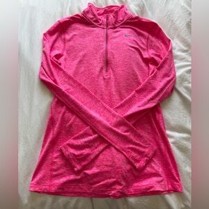 Nike Women’s Hot Pink Long-Sleeve Half-Zip Performance Top